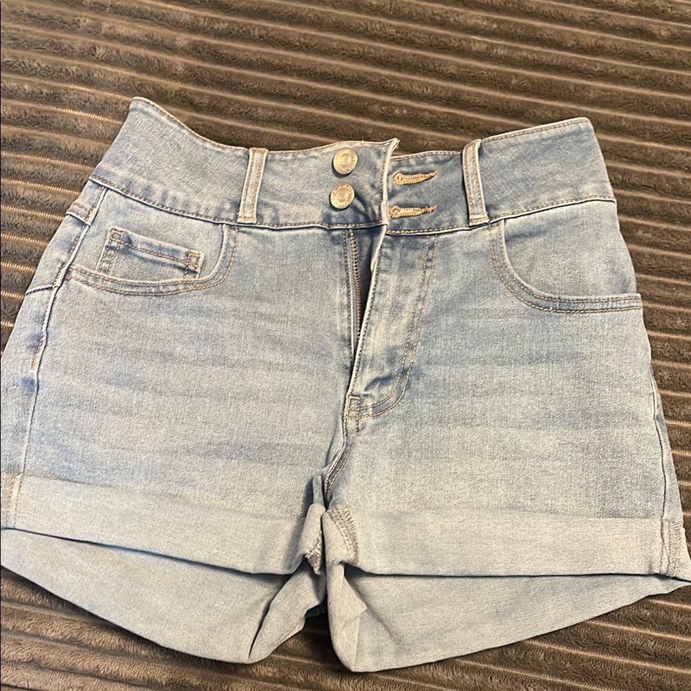 Forever 21 Blue High Waist Denim Shorts